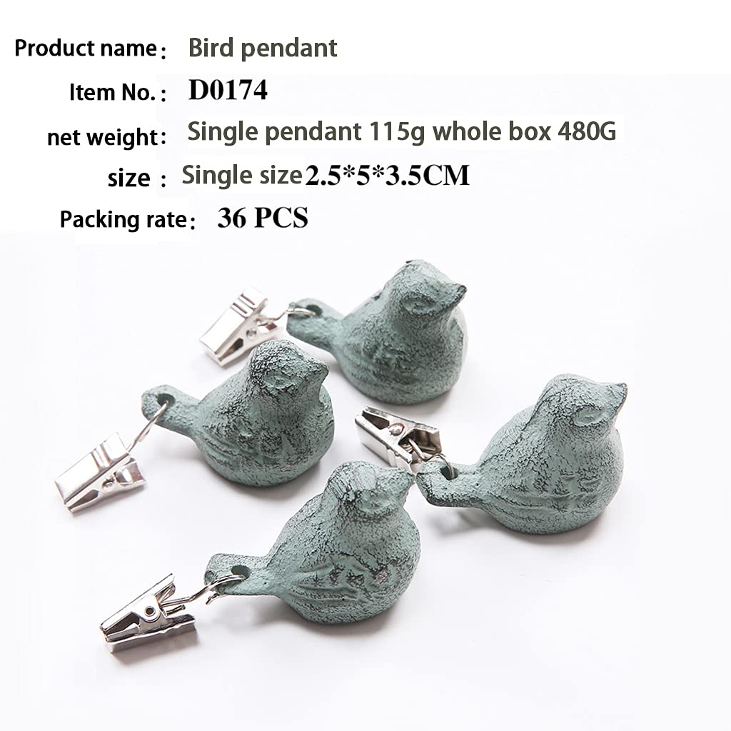 4 Tovaglie Peso Clip Ferro Uccelli Antivento Resistente
