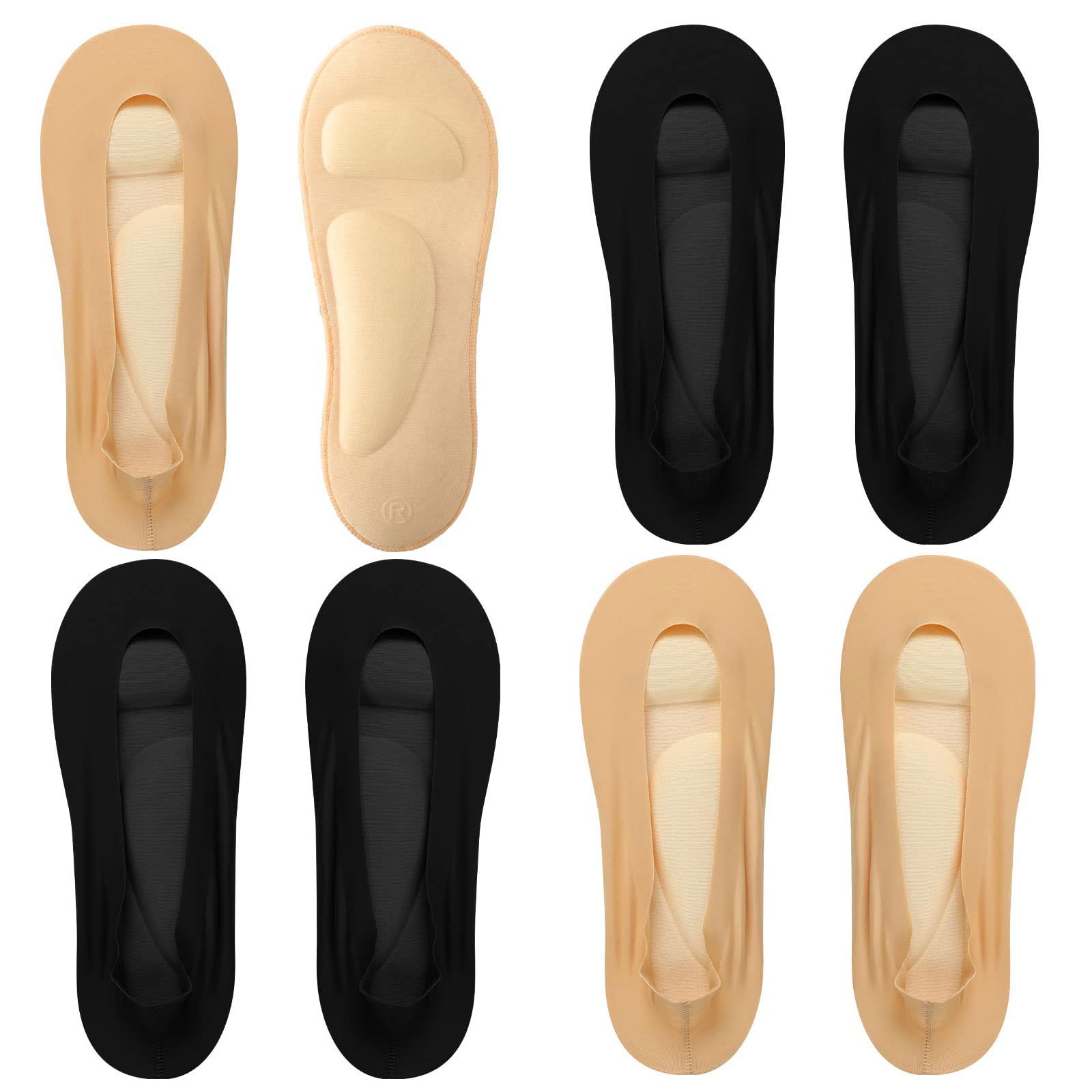 Eurzom 4 Pairs Arch Support Socks for Women No Show Socks