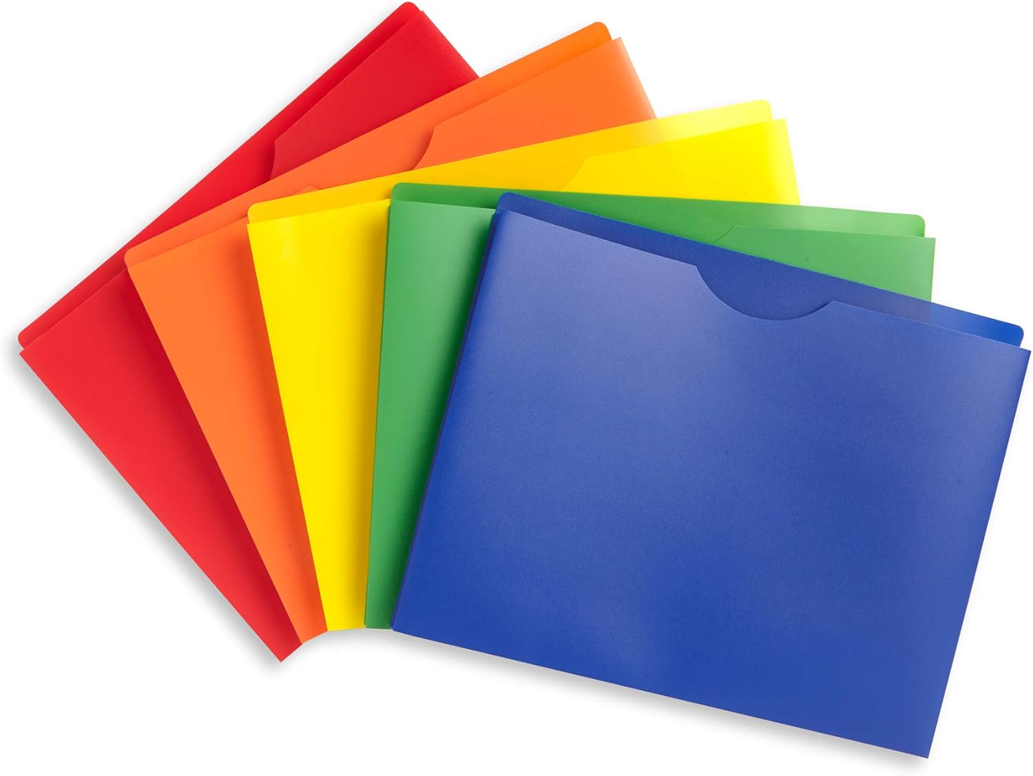Blue Summit Supplies Poly File Jackets, Letter Size, Straight Cut Tab, Expandable File Jackets with 1” Expanding Pocket, Colored Plastic, Assorted Colors, 20 Pack : Office Products