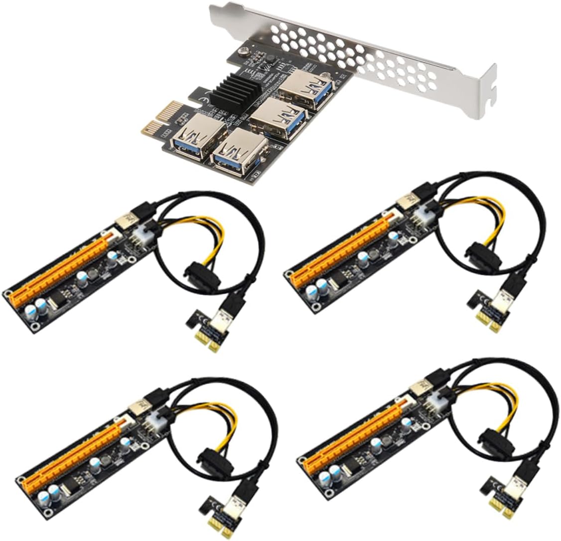 Pci E to Port USB Extender Adapter with Plated Connectors Stable High Performance Pci Express Riser for Gaming and Computer Accessories Easy Plug in Installation and Chassis