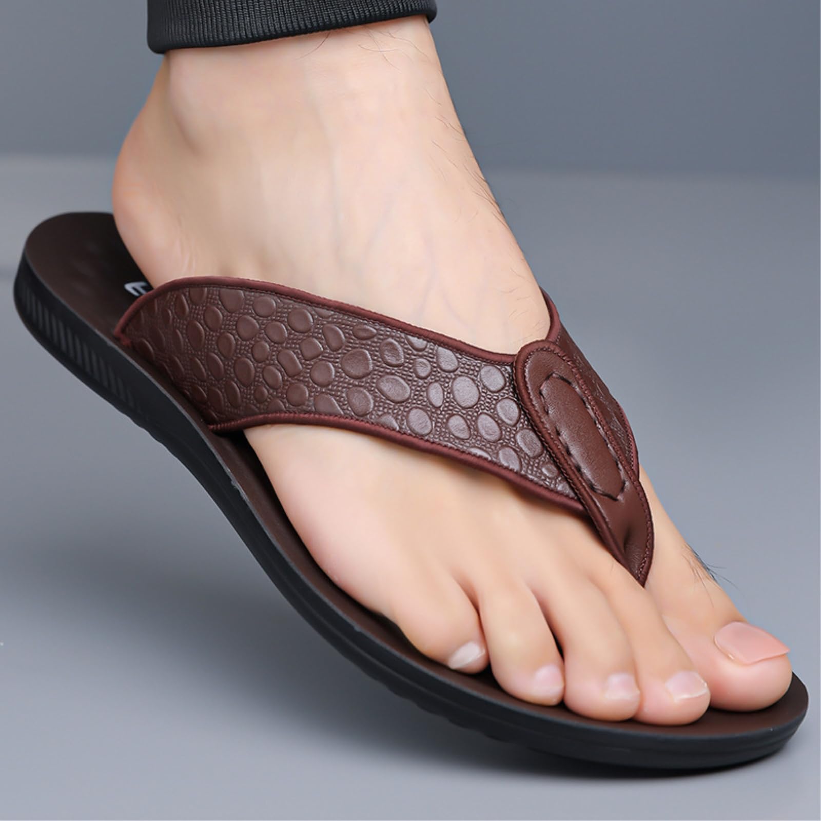 Chanclas Verano Outwear Flip Flops Hombres Moda Color Sólido Zapatillas Casuales Hombre Antideslizante De Playa Hombre-1-40