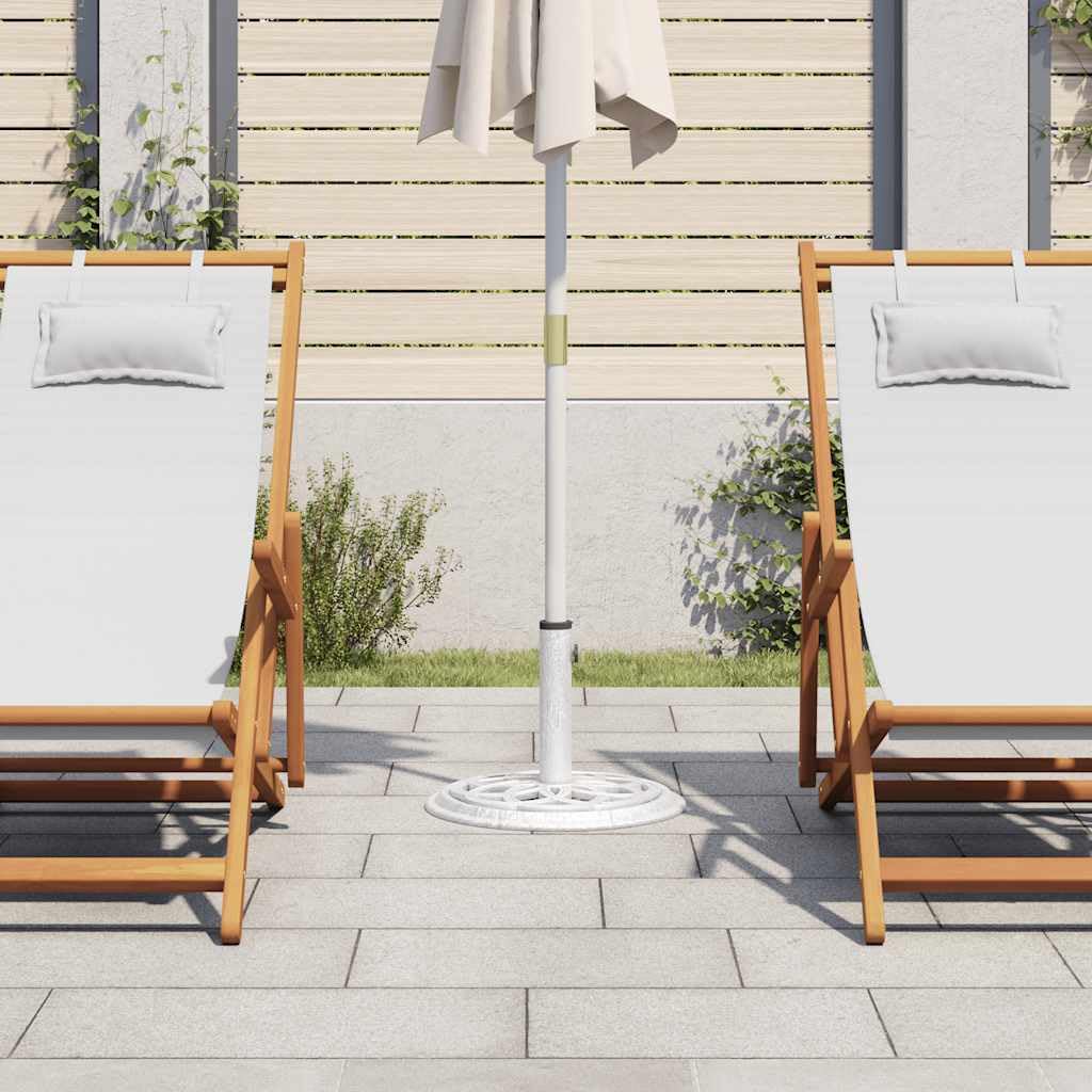 vidaXL Base de Sombrilla, Soporte de Parasol, Pie de Sombrilla, Base para Jardín Patio Terraza Piscina Playa, Hierro Fundido Blanco 44X44X31 cm