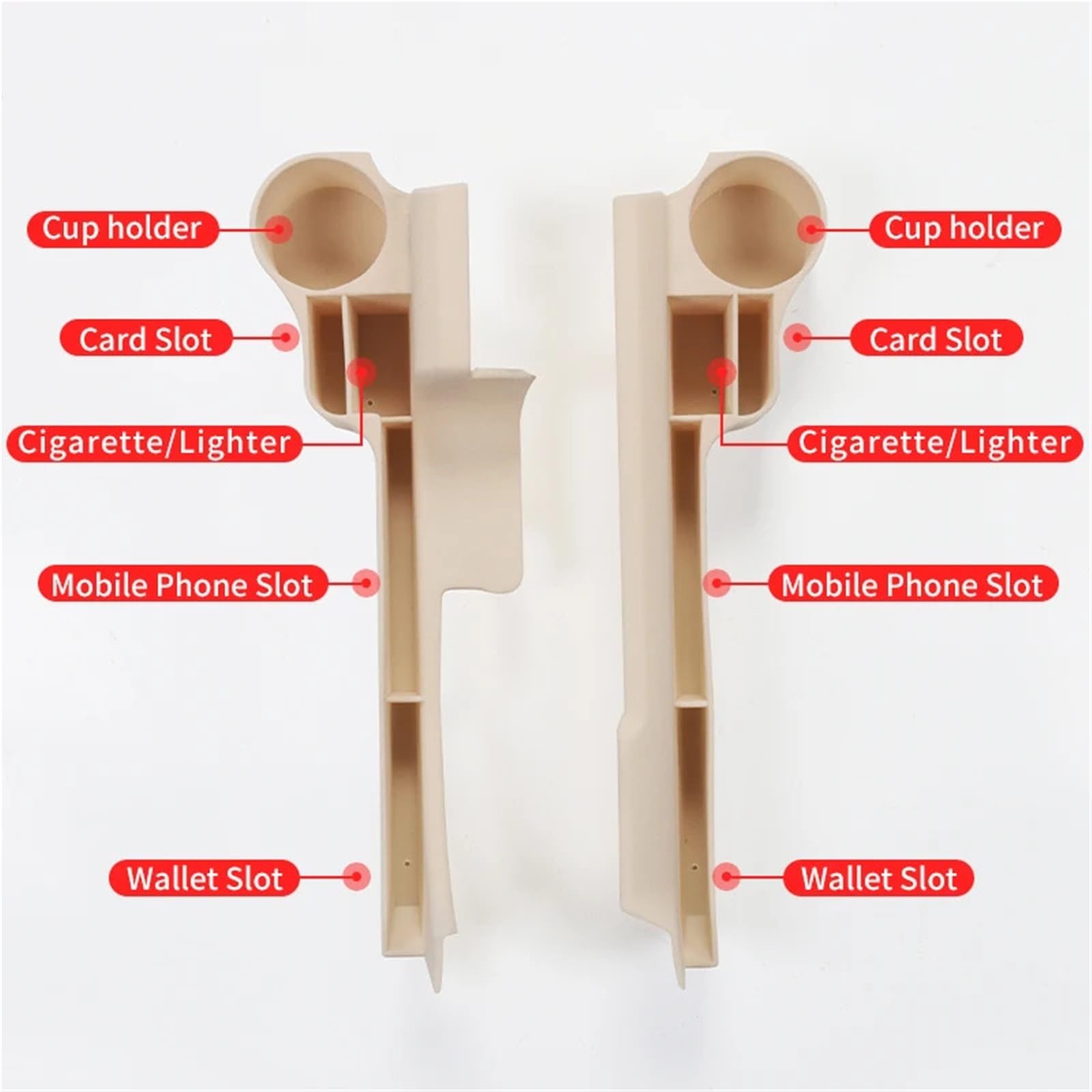 Konsola Środkowa Pasuje do Toyoty, pasuje do Land, pasuje do Cruisera, pasuje do Prado 150 FJ150 LC150 2018-2023, schowek na kubek wody, wnętrze siedzenia(Left beige 18-23)