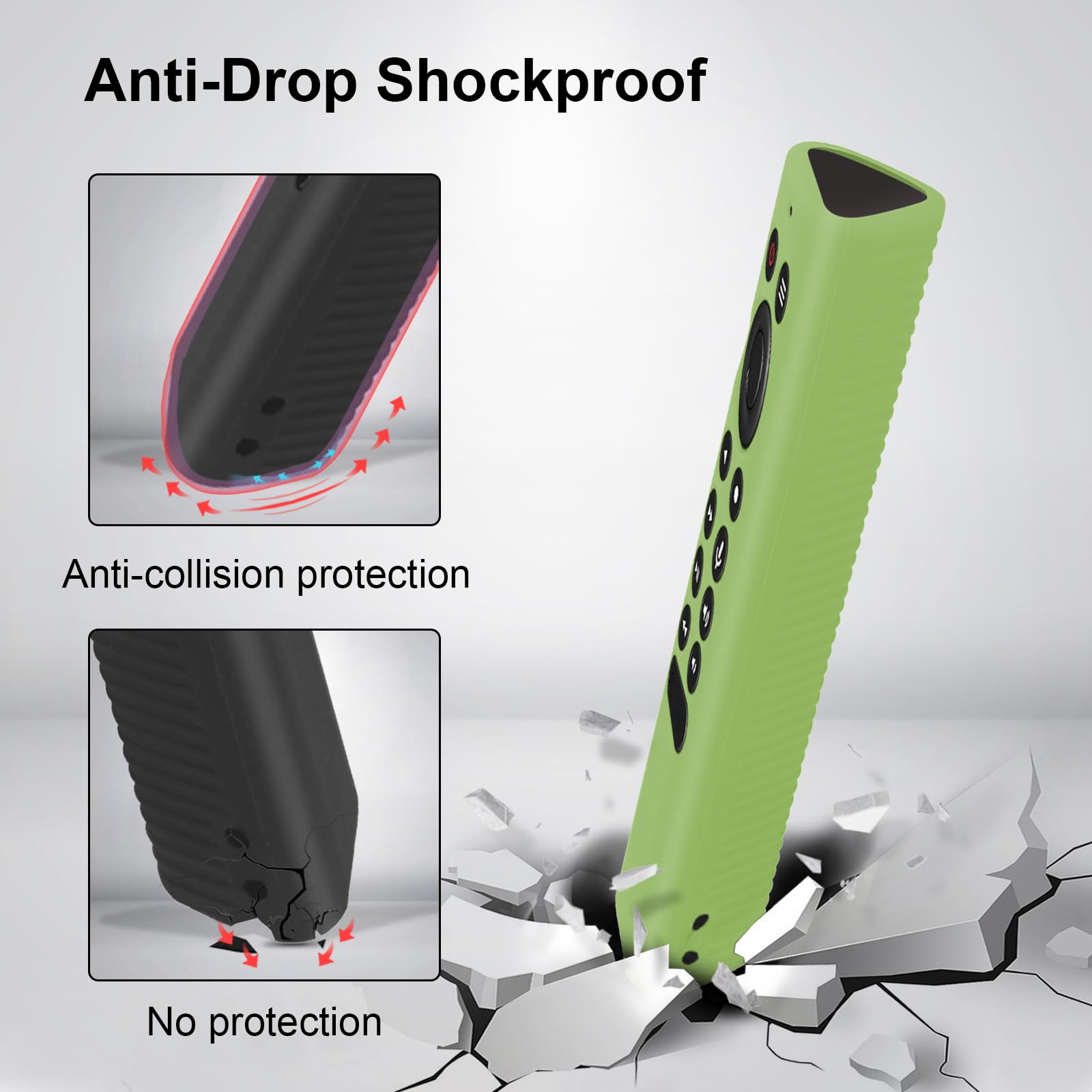 Funda luminosa verde para mando a distancia NVIDIA Shield TV Pro/4K HDR, ligera, antideslizante, respetuosa con la piel, funda de silicona