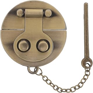 Antique Bronze Chest Catch with Chain Xmas for Wooden Treasure Case | Zinc Alloy Decorative Latch Hardware, Secure Opening for Jewelry Box Display and Wooden Packaging