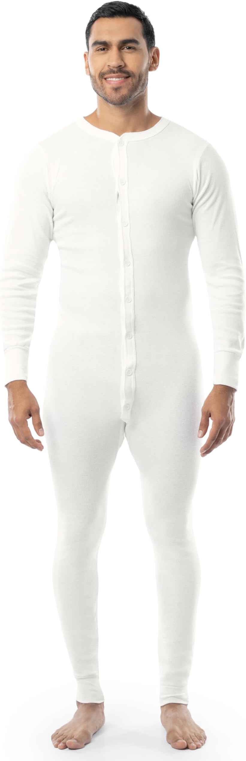 Men's Cotton Rib Knit Union Suit Underwear Union Suits