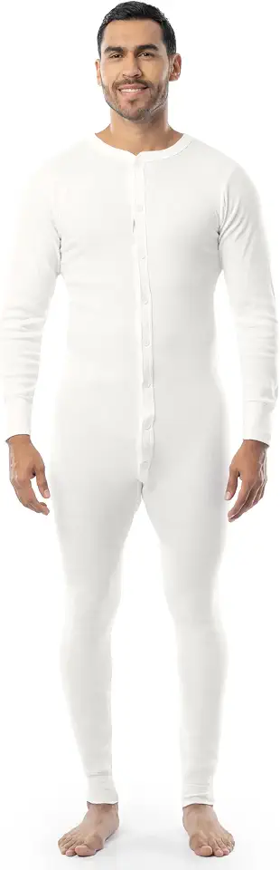 Indera Terno masculino de algodão 1 x 1 Rib Union Suit, branco, médio 860US