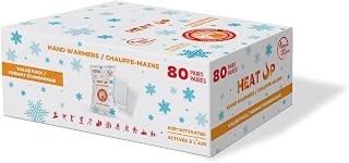 HEAT UP Hand Warmers Heat Packs - Economical Format 80 Pairs (160 Units) - Premium Quality Long Lasting Up to 12 Hours of Heated Hand Warmers - Safe and Natural Air Activated Odorless Warmers