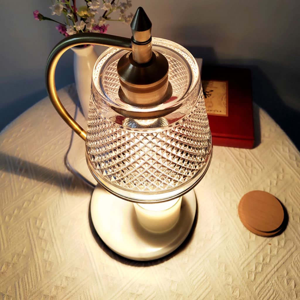 ppARK Dekoration Vintage Aromatherapie Wachs schmelzende Lampe Aromatherapie schmelzende Wachs Lampe Dimmbare zeitgesteuerte Schlafhilfe Schreibtischlampe Kerzenwärmer Kerzenlampe kerzenwärmer