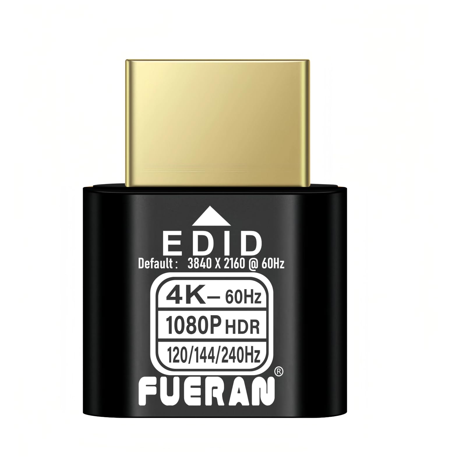 HDMI Dummy Plug 4K HDR,edid Emulator Virtual Display Adapter,hdmi Headless Adapter 4K@60Hz、1440P@120/144Hz、1080P@120/144/240Hz (NEW-4K-HDR(default3840X2160@60Hz) 1P)