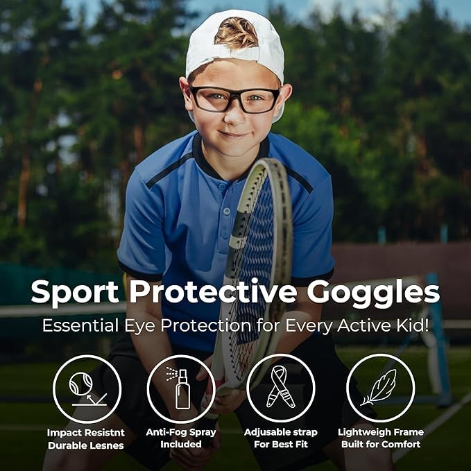 Image of BLUE CUT Sports Protection Goggles, Anti-Fog Lenses Safety Glasses for Basketball, Pickleball and All Outdoor Sports