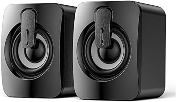 ciciglow Mini Computer Speakers, A2 USB Stereo Speaker Mini Cube Speaker Computer 3.5mm Jack Wired Speaker For Desktop Laptop PC Computer Speakers