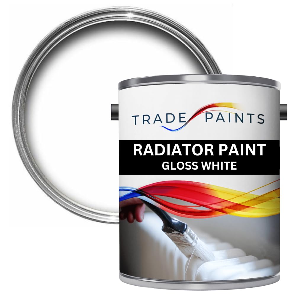 Trade Paints Gloss White Radiator Paint White 1 Litre Gloss