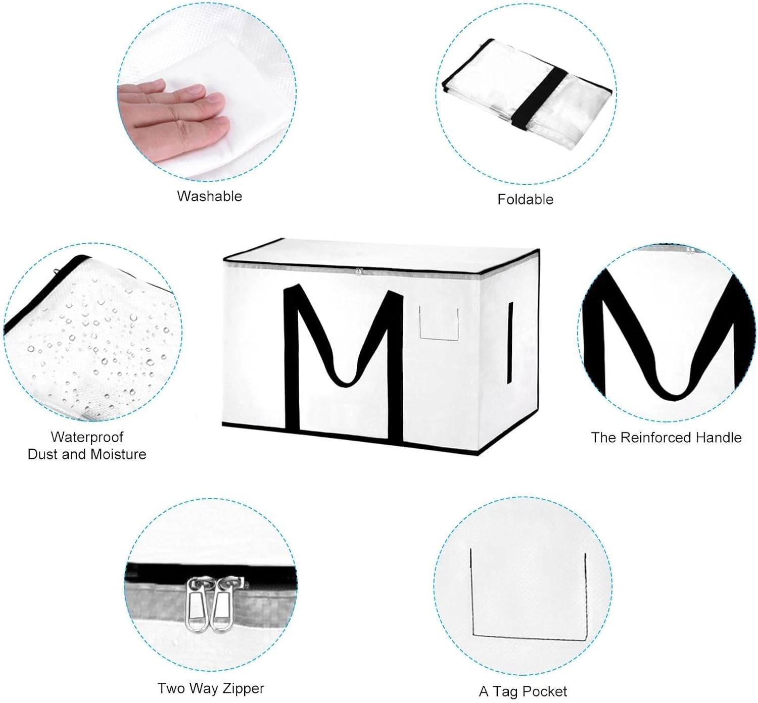 for 4 Pcs Extra Large Moving Bags, Large Bag, Handles, Zipper, Transparent