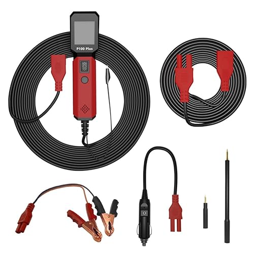 ZEROYAA P100 Plus - Probador de sonda de circuito de potencia automotriz, 12 V, 24 V, luz de prueba de coche, kit de herramientas de diagnĂłstico