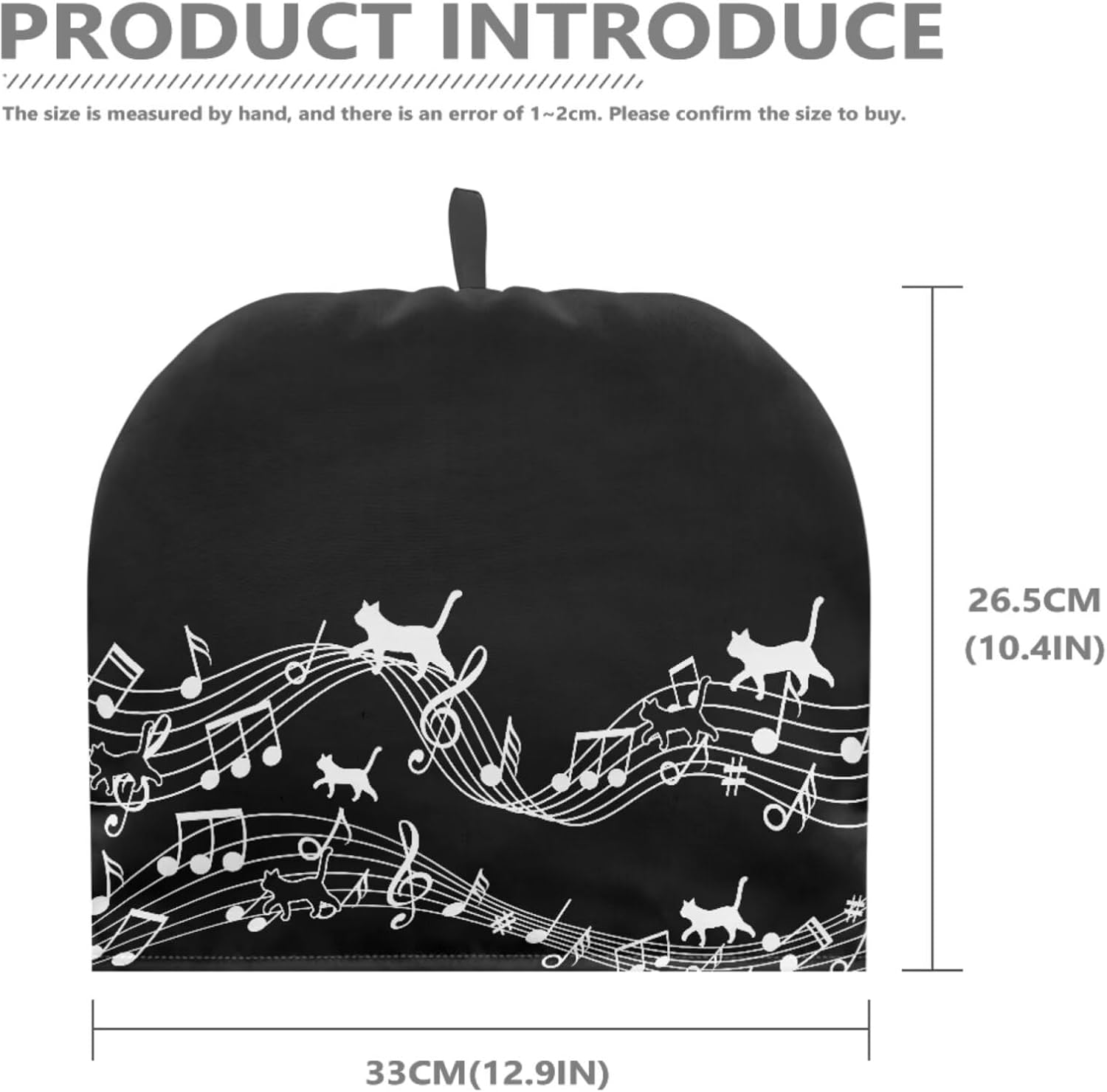 Black Cat Note Tea Cozy Tea Kettle Tea Cosy, Tea Cup Cozy Teapot Covers Warmer Tea Pot Dust Cover for Home Kitchen Restaurant Garden Tea House Electric Kettle Teapot Cozy