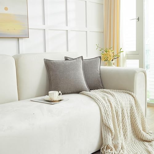 Miniatura 2 de Sunday Praise Paquete de 2 fundas de almohada decorativas de felpilla de 18 x 18 pulgadas, fundas de almohada neutras con acento de granja, funda de