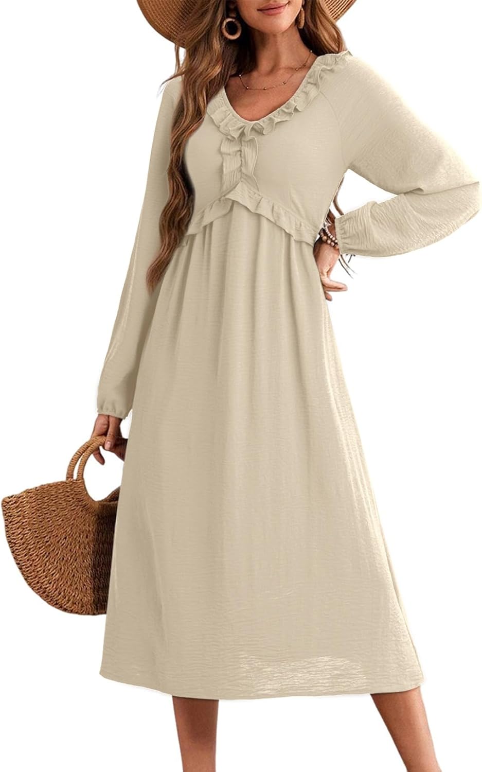 Dokotoo Maxi Dresses Fashion Clothing Spring Dresses 2026 Casual Long Sleeve Wedding Guest Sundress - Image 4