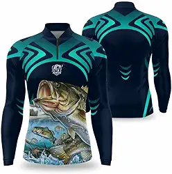 Camisa Pesca Masculina Manga Longa Blue Fish Camiseta Pescaria UV Proteção Solar