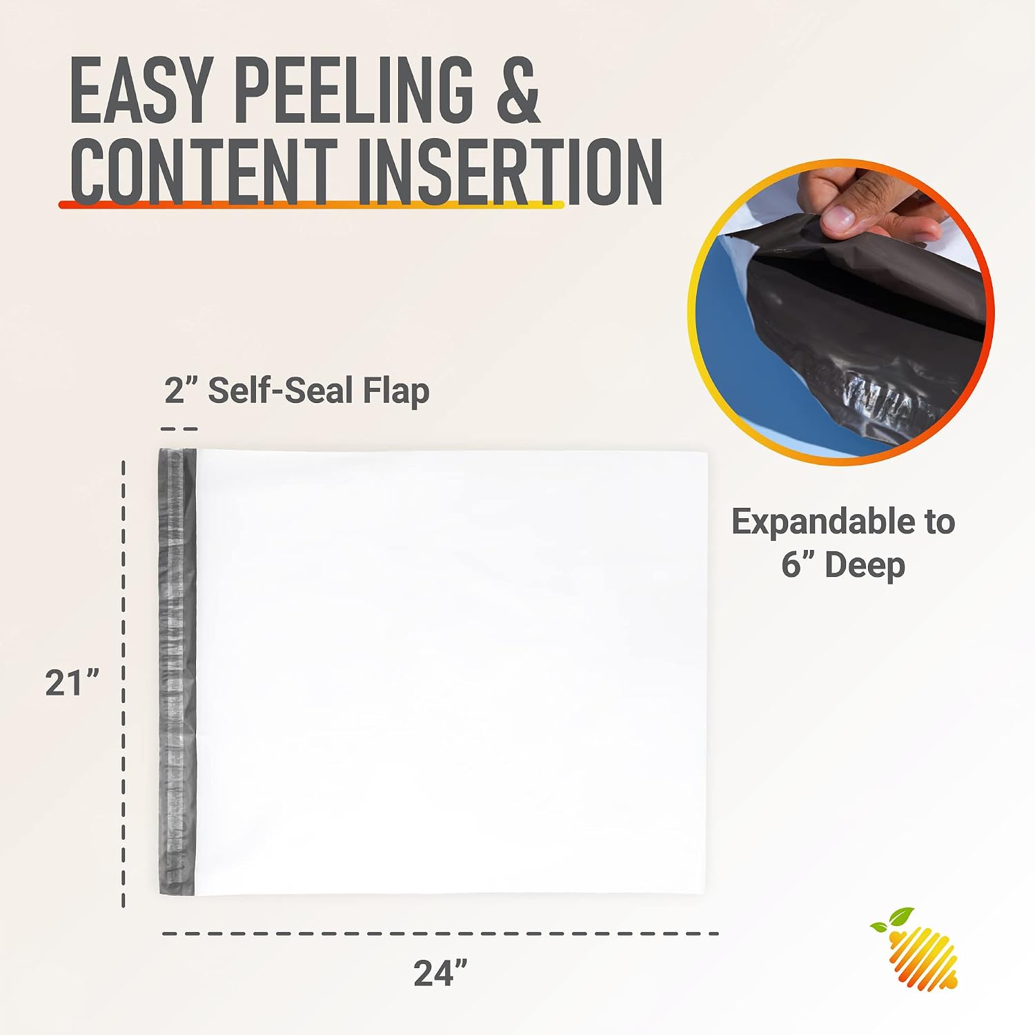 Lemon Hero XXL Jumbo Expansion Poly Mailers 24 x 21 x 6 inches (Expandable - Gusseted) - 30 Pack - Tough Plastic Privacy Mailing Plastic Envelope from Office Solutions - Jumbo Mailers