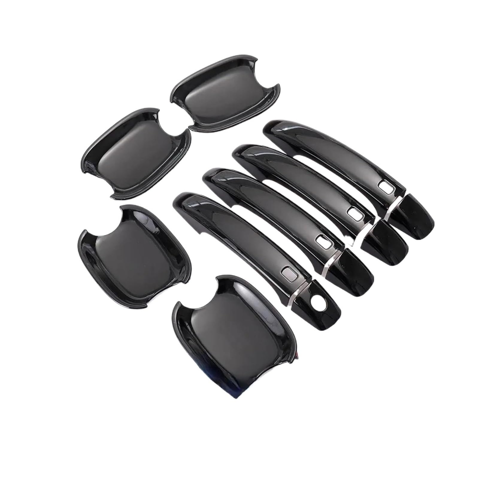 Hckclmbmzw Style3 For A4 B8 2009 2010-2016 Glossy Black Chrome Car Door Handle Cover Sticker Styling Accessories Door Handle Cover(Style3)