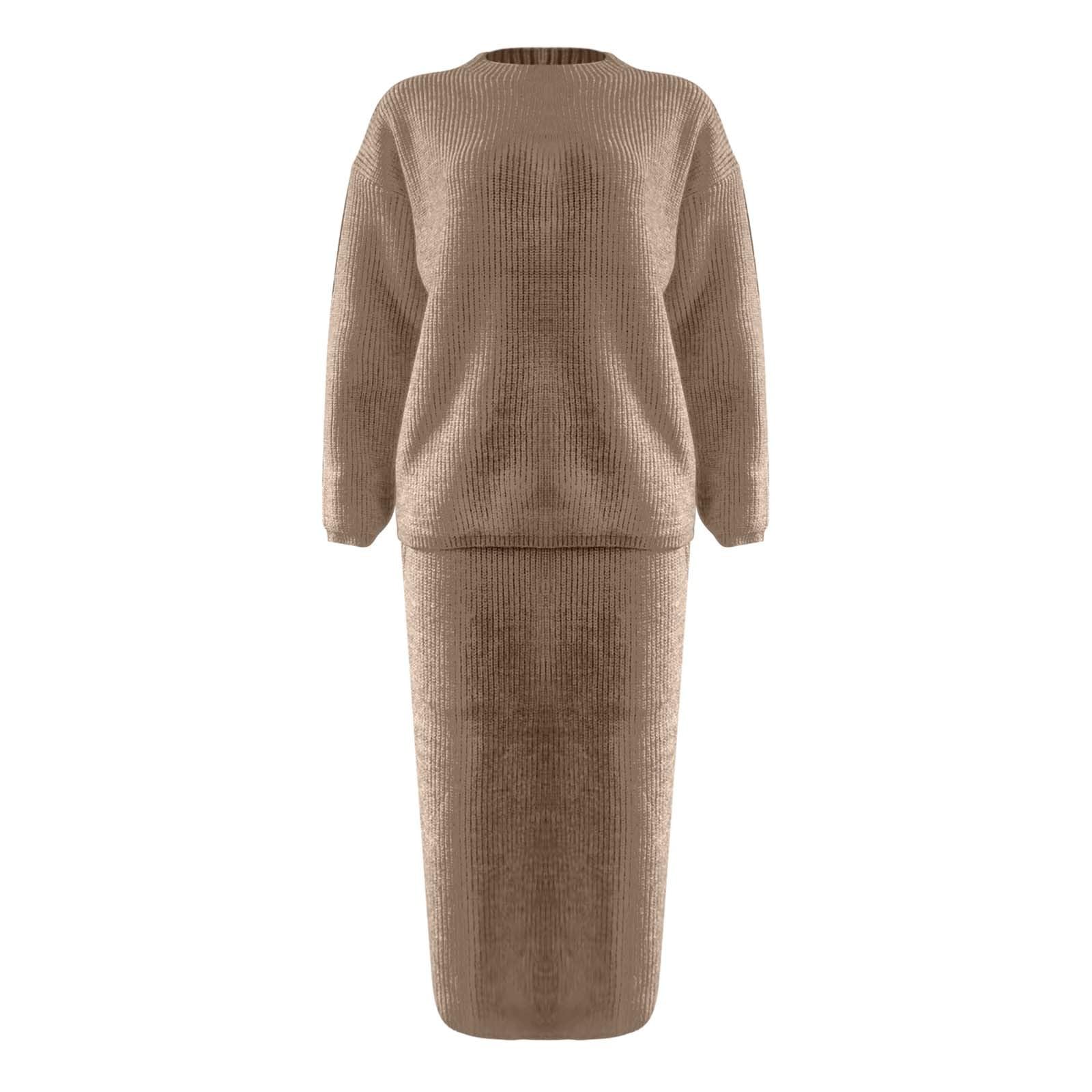 Gebreide jurk en shirt (2-dlg. set) wijnrood • Prijs € 49,99 • online shop