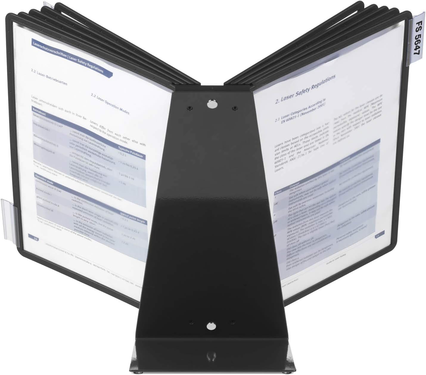 Leggio da Tavolo Vario Table 10, 10 Pannelli, Formato A4, Nero