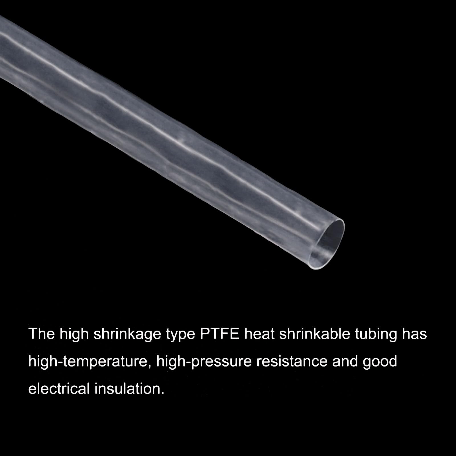 MECCANIXITY Tubo termorestringente in PTFE, rapporto 4 a 1, guaina per cavi, 9 mm x 2 m, impermeabile, sigillata (trasparente, confezione da 3)