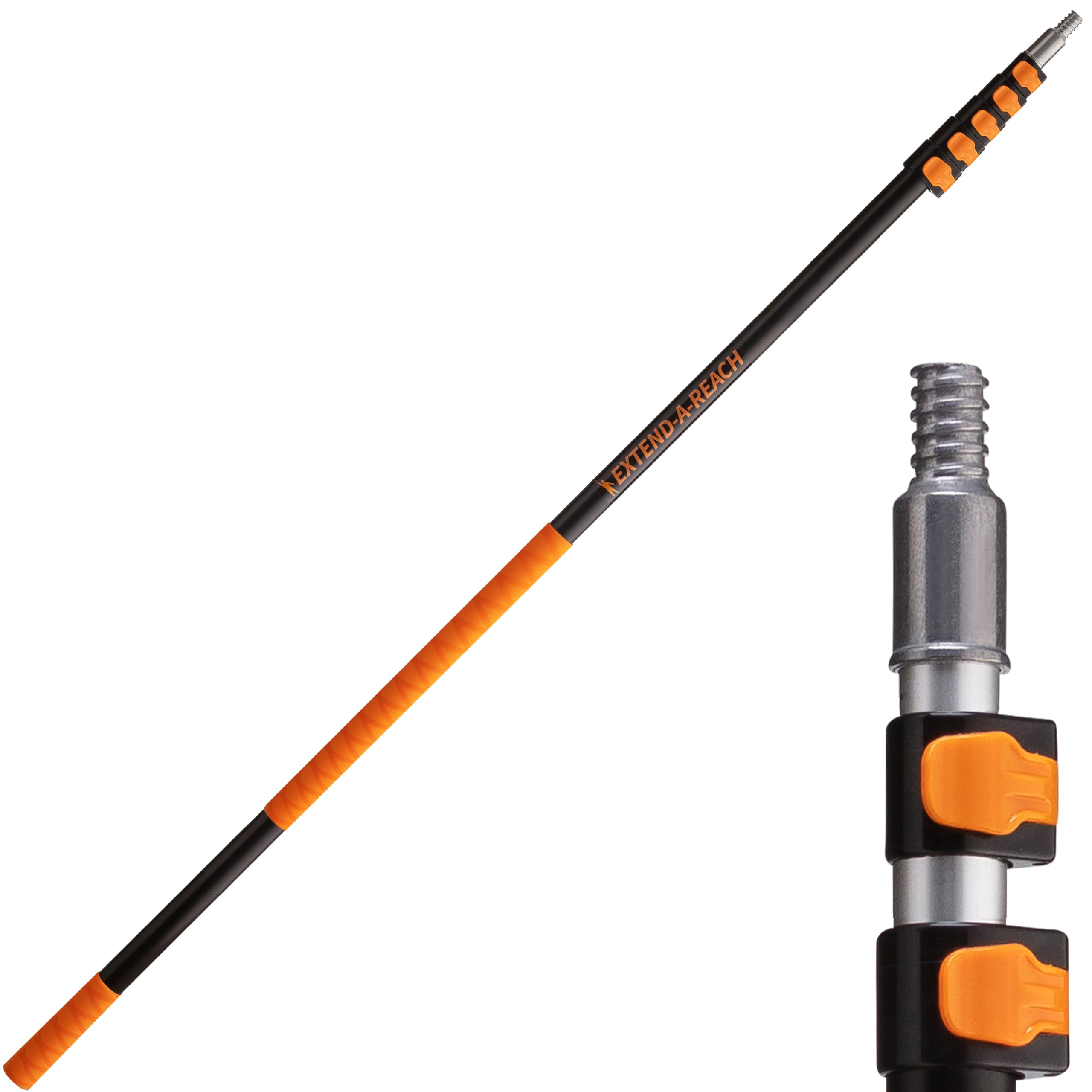 5-24 ft Long Telescoping Extension Pole // Multi-Purpose Extendable Pole with Universal Twist-on Metal Tip // Lightweight and Sturdy // Best