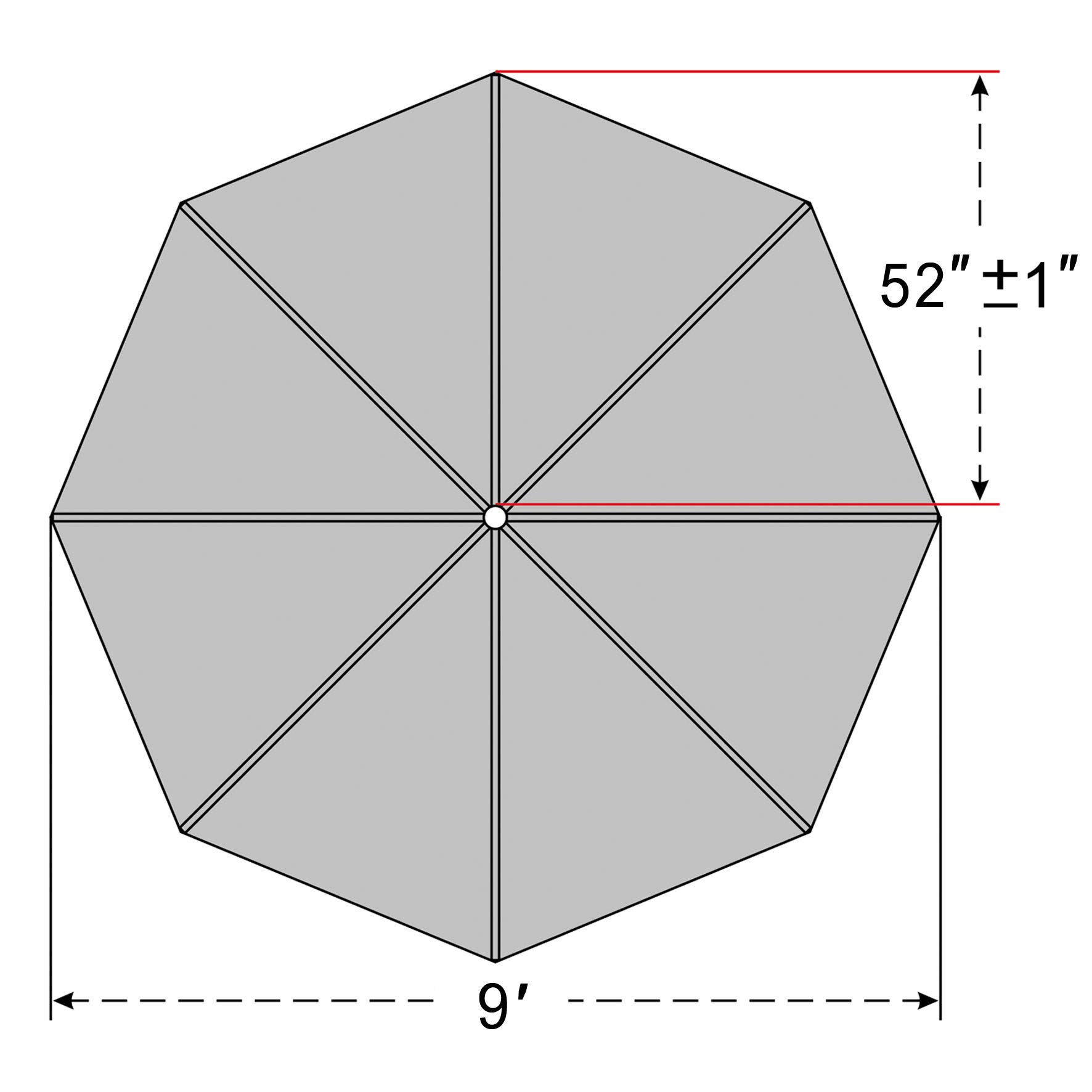 Strong Camel Replacement Canopy for 9FT 8rib Hanging Umbrella Outdoor Patio Umbrella Polyester Top Cover (Beige)