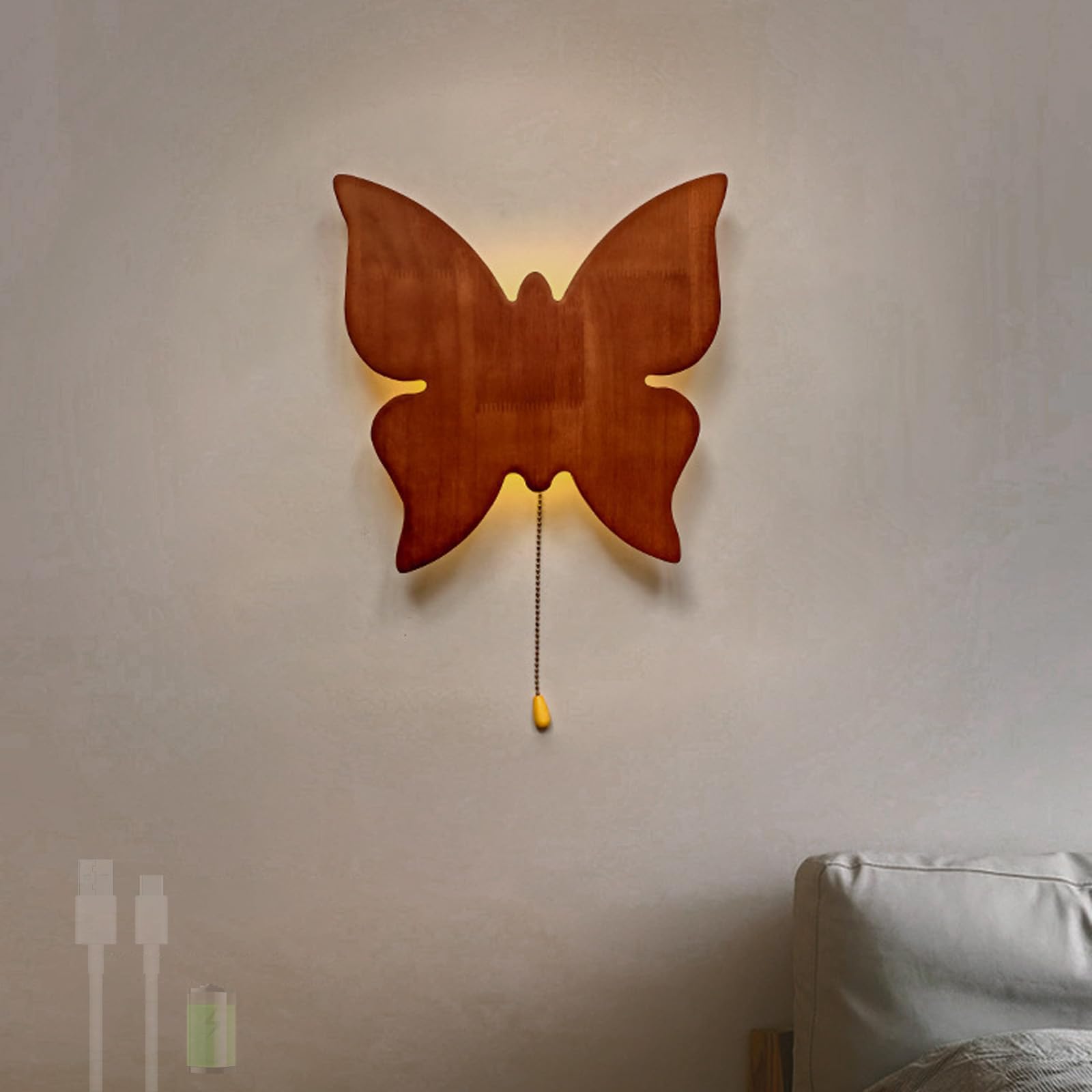 Aplique de pared LED inalámbrico recargable USB para iluminación interior de salones modernos 8