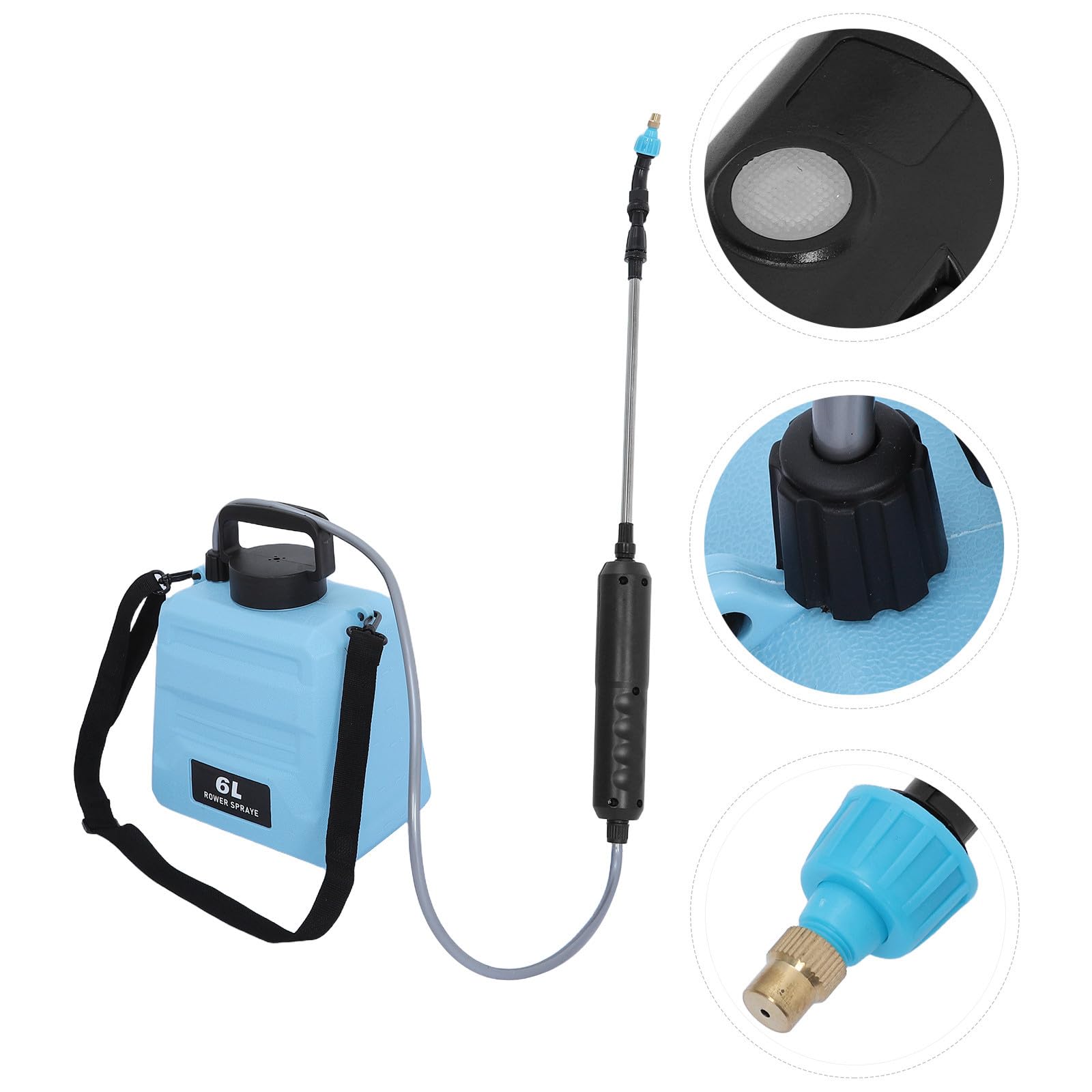 TOYANDONA Nebulizzatore Elettrico per Giardino con Capacità 6 Litri, Spruzzo Prolungato senza Affaticamento, Ugelli Regolabili e Manico Ergonomico in Plastica per Orto e Prato