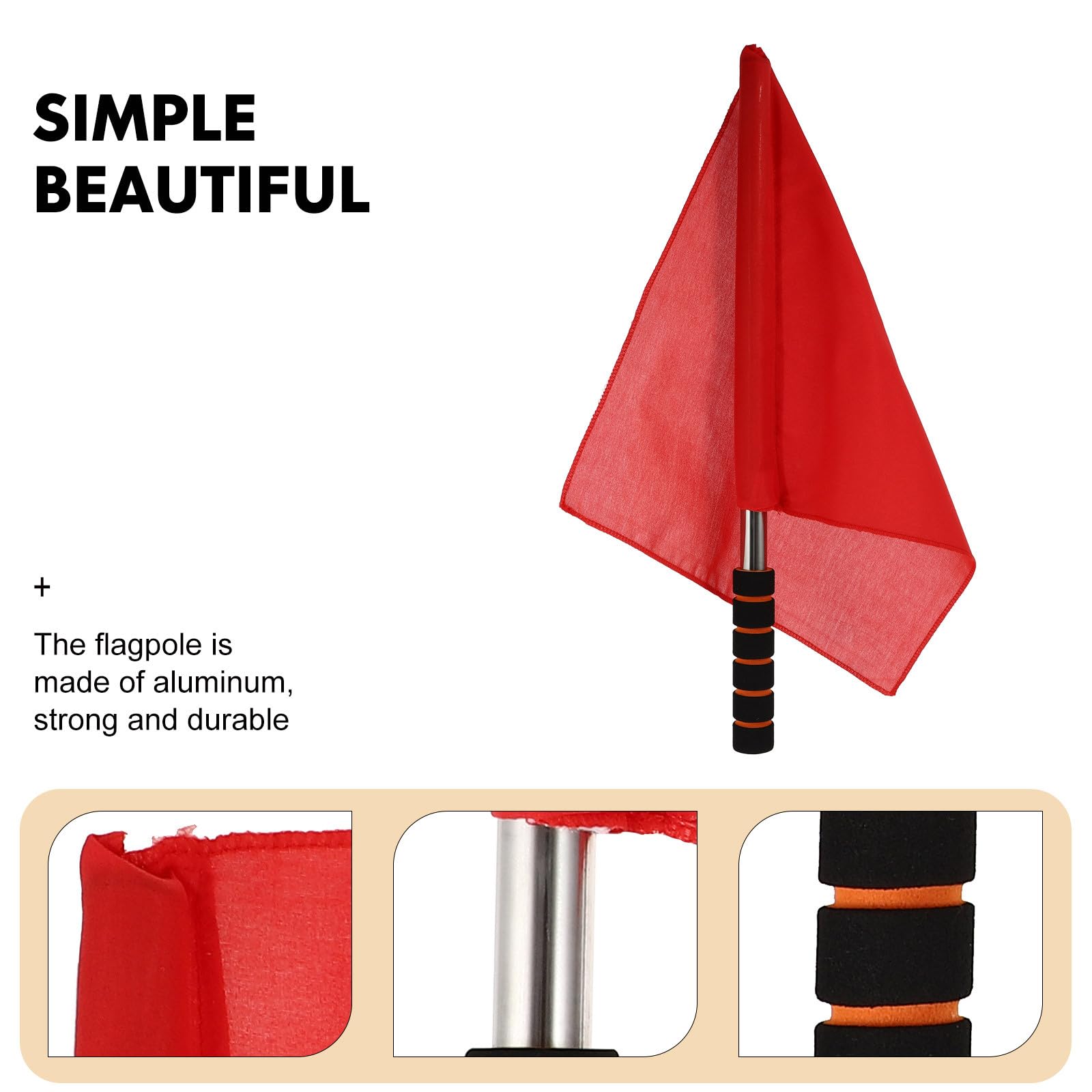 DECOMELODY Banderas de Árbitro Deportivas 5 Piezas Poliéster Colores Surtidos para Señalización Manual Uso en Atletismo y Tráfico Mango Cómodo Espuma — view 3
