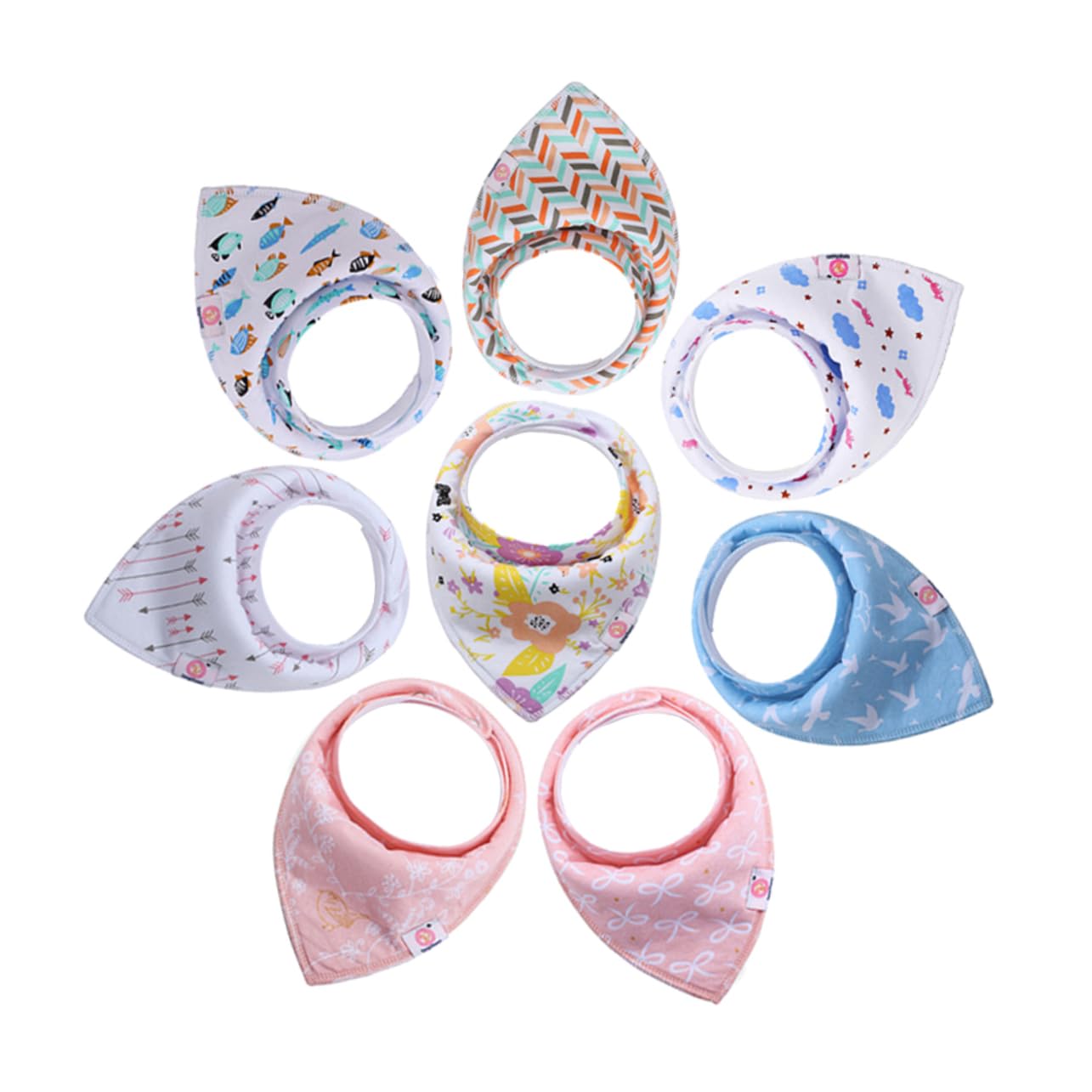 Abaodam 16piezas Baberos De Bandana De Algodón Para Bebés Toallas Para Saliva y Dentición Para Recién Nacidos Absorbentes y Unisex Diseño De Moda