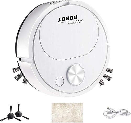 CENRF Robot aspirador, máquina automática de limpieza de suelos ABS, robot de trapeador de carga automática duradero, robot limpiador de pisos con