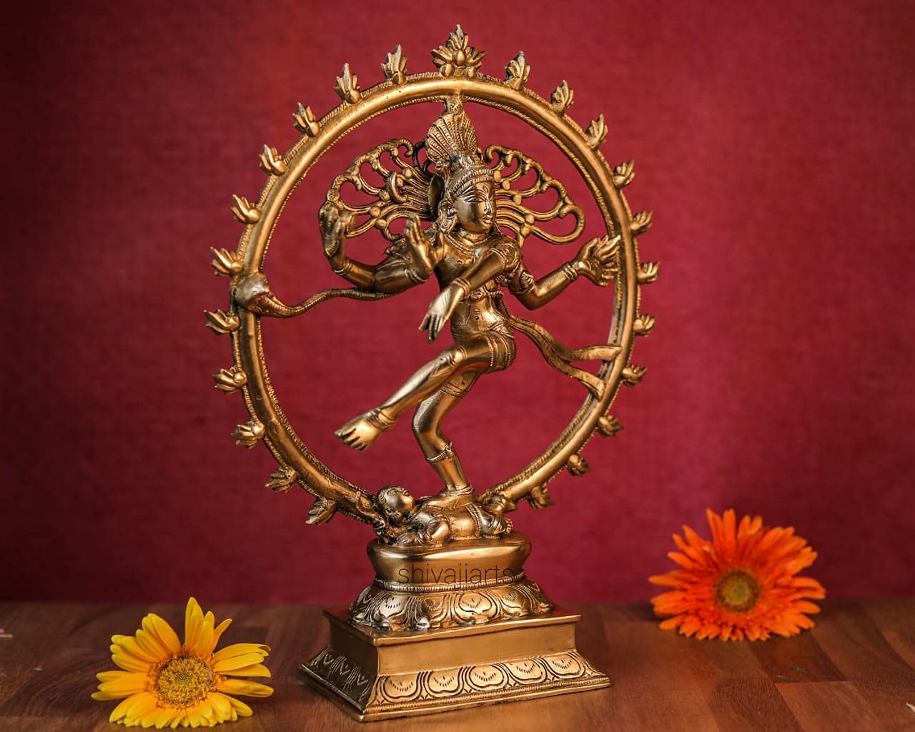 Nataraja Statue – 34,3 cm Messing tanzendes Shiva Natraj Idol für Yoga-Halle Dekor