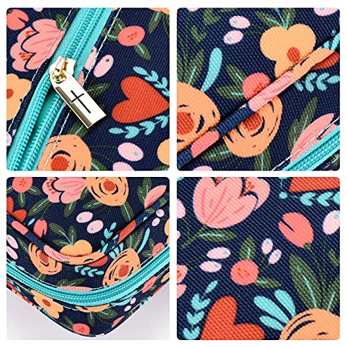 Bible Cover, Christ Garden Canvas Bible Case With Floral Pattern For Women Girls 7.5X10X2.5 In, Fits Bibles Up To 6.4X 9.2X2 In #TOP3