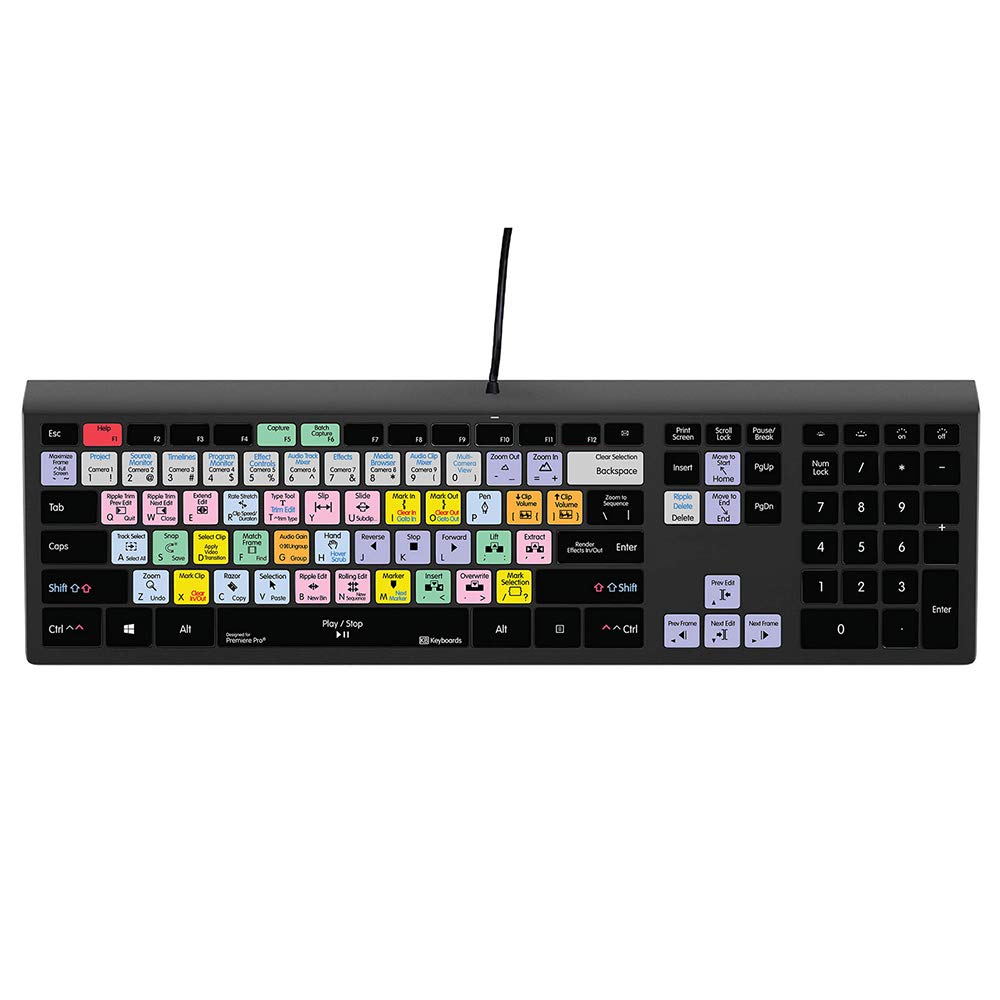KB Covers Backlit Adobe Premiere Pro Keyboard | Editing Keyboard Compatible with Windows