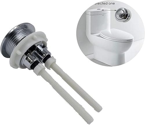 Miniatura 5 de Botón del tanque del inodoro Botón de inodoro con doble pulsador de botón de descarga de repuesto con diámetro de rosca (1.496 in1.5 pulgadas)