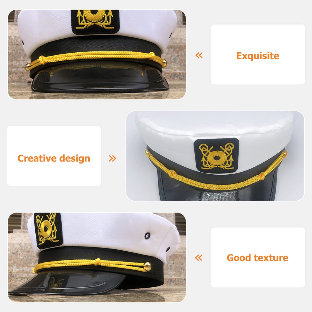 ABOOFAN Costumi Cosplay 5 Pezzi Cappello da Capitano per Yacht Cappello da Capitano Unisex da per Barca da da da Marinaio da Uomo