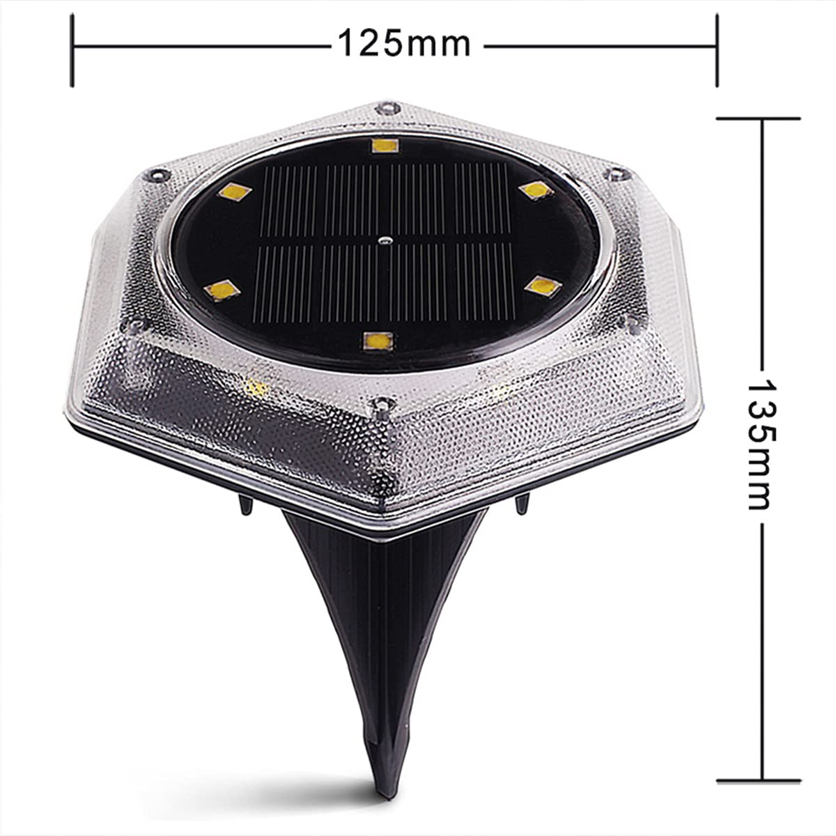 Lampy dyskowe zasilane energią słoneczną, 2 szt. solarne lampki podłogowe z 12 diodami LED ścieżka ogrodowa zewnętrzne oświetlenie w ziemi, oświetlenie krajobrazowe wodoodporne światła ścieżki do chodnika na podwórku, zimna biel