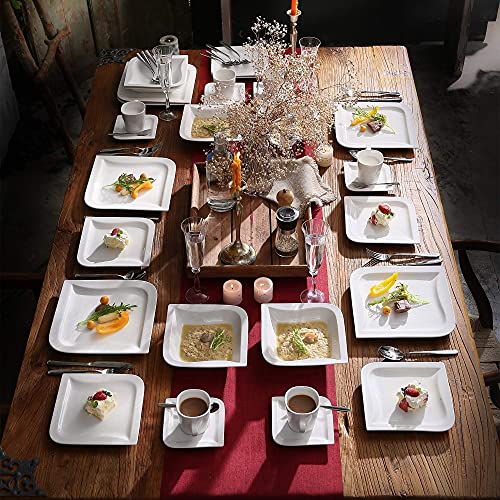 MALACASA, Series Joesfa, Vajillas de Porcelana, 30 Piezas, Juego de Café, con 6 Tazas, 6 Platos Llanos, 6 Platos, 6… - Imagen 7