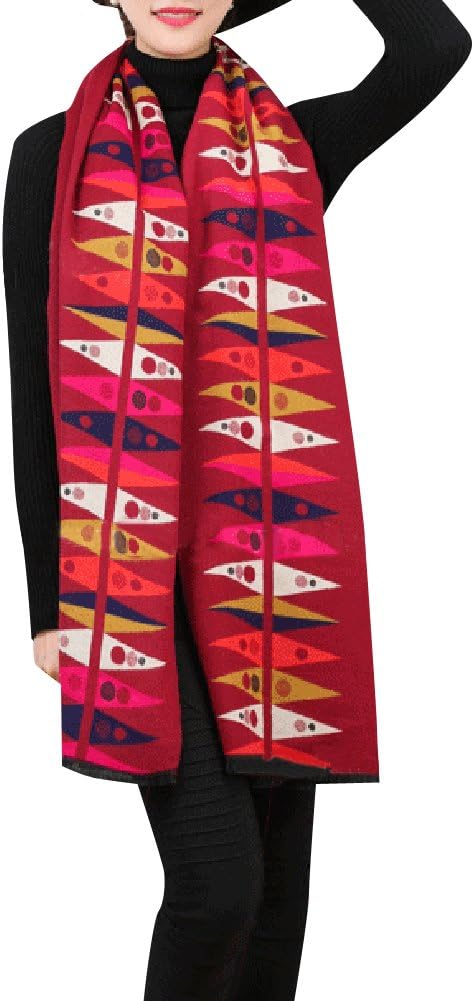 Warm Fashion Long Rhombus Painting Scarves Cashmere Feel Pashmina Neck Wrap Lattice Scarf Headwear