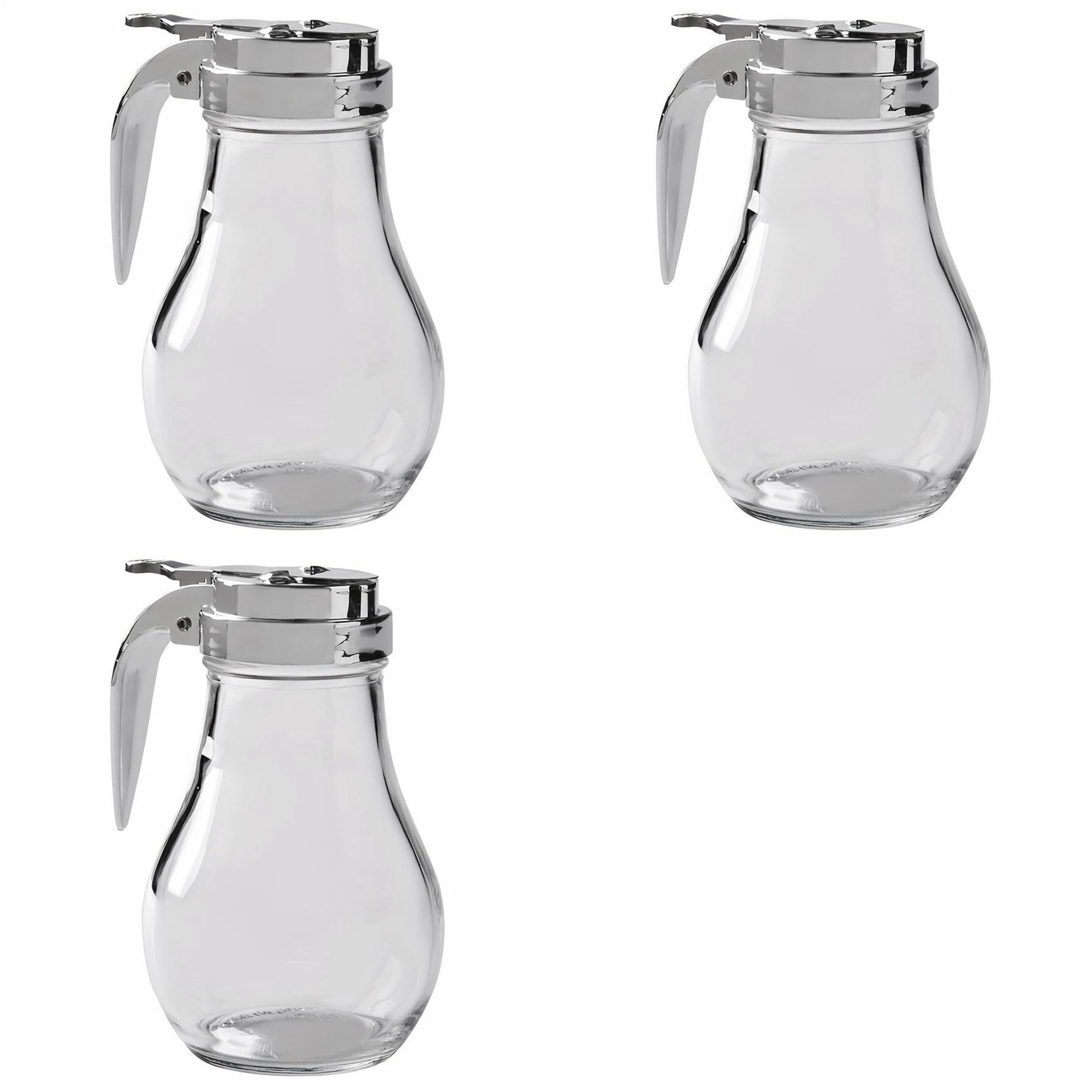 Hndhbfgrt 3X Syrup Dispenser, No Drip Glass Syrup Bottle for Maple Syrup, Honey Dispenser, Dishwasher Safe Glass Syrup Container