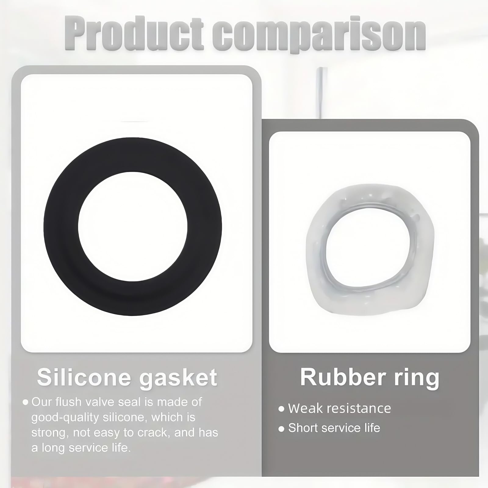 3pcs Replacement Toilet Flush Valve Rubber Seal Washer,Toilet Seal,Flush Valve Gasket for Siamp T-oilet Flush Valves 49 and 50,Leaking T-oilet Repair,to-ilet Cistern F-Lush Parts,to-ilet F-Lush - Image 3