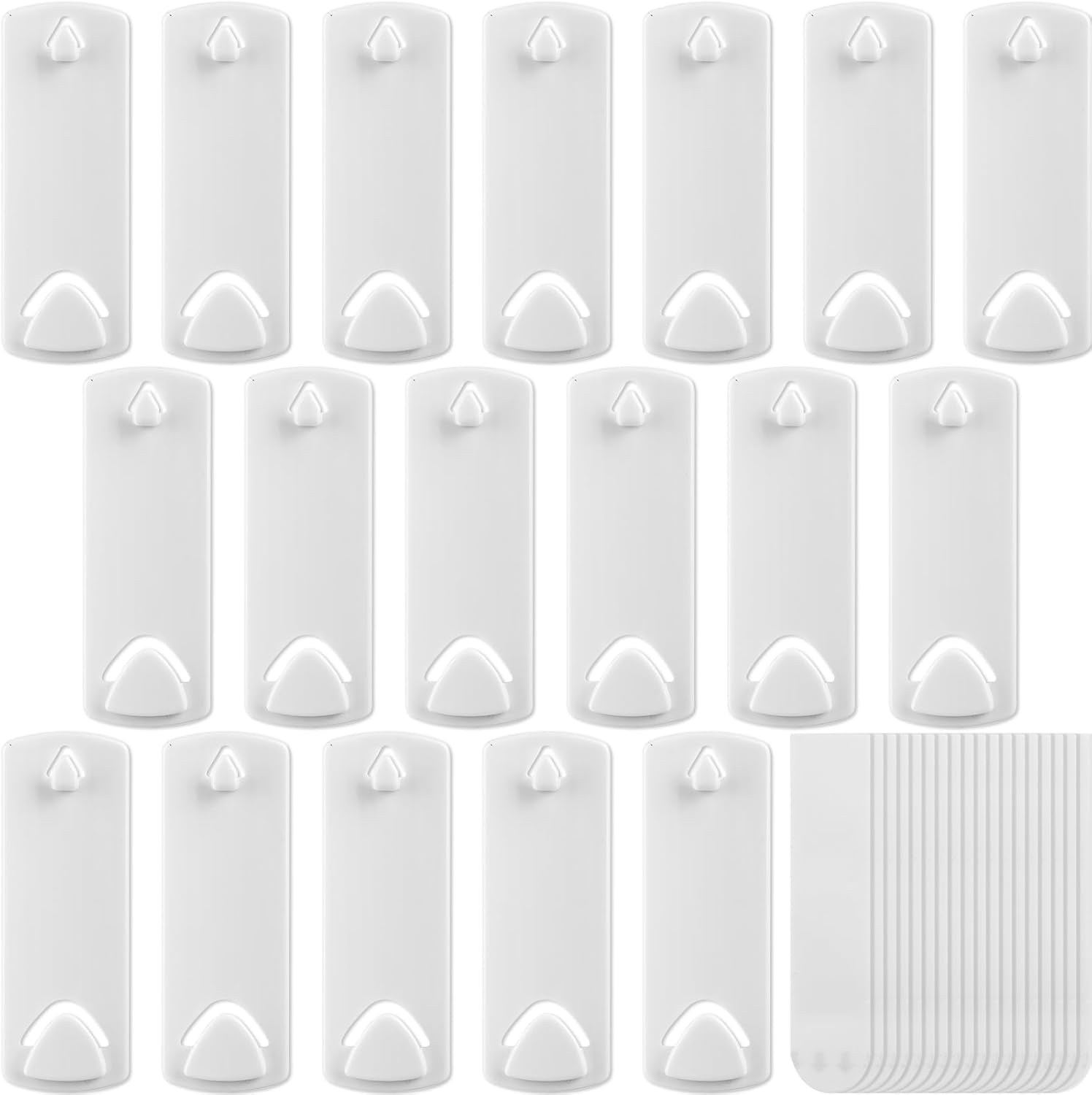 18Pack Picture Hangers, Sawtooth Picture Hangers with Removable Adhesive Strips, Hang Pictures On Wall Without Nails, White Without Trace