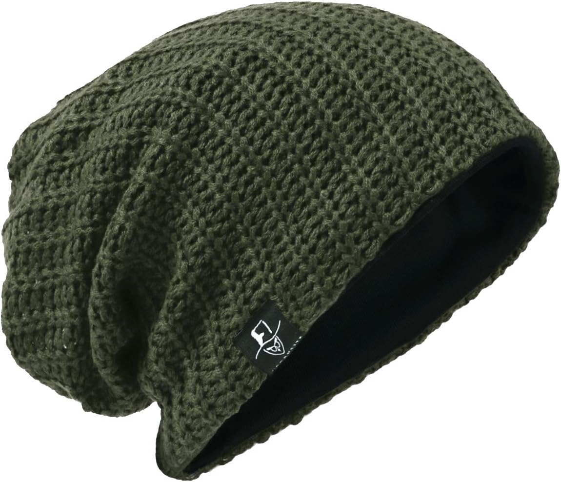 Men's Slouchy Beanie Knit Rasta Skull Cap for Summer Winter