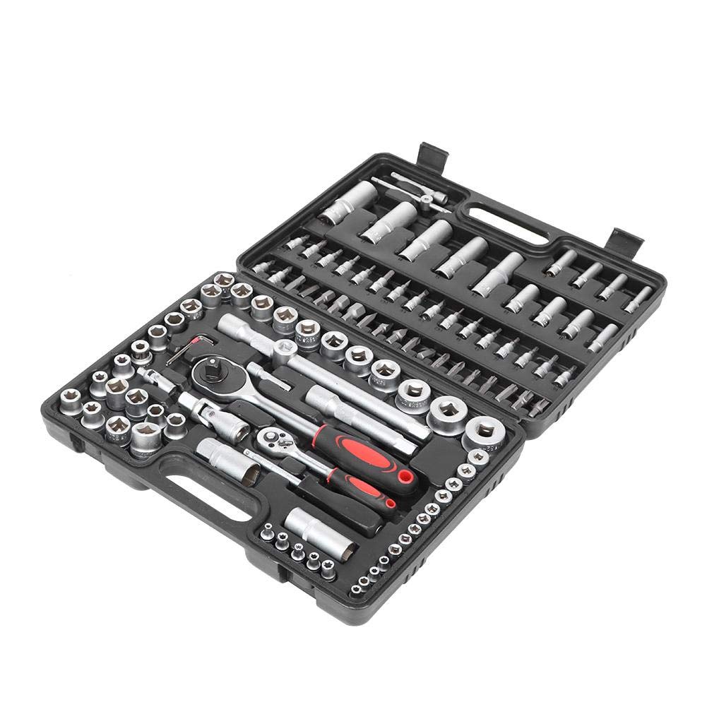 Cocoarm Zestaw Kluczy Nasadowych 108 szt. Stal Chromowo-wanadowa 1 2 w 1 4 Cale Napęd z Super Lock Design Przedłużki Grzechotkowe do Napraw Samochodowych Mechanika Garażowa w Domu