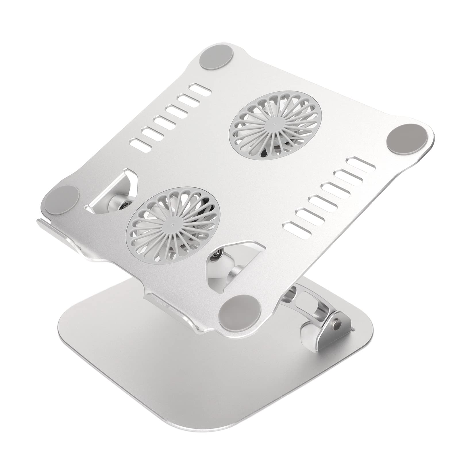 Soporte de Aluminio para Portátil con 2 Ventiladores para (Silver)