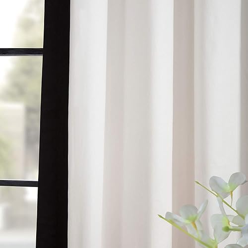 Miniatura 7 de HPD Half Price Drapes PRCT-VC1716-96-GR - Cortinas de algodón estampadas con ojales para sala de estar y dormitorio, 50 x 96, (1 panel), palomitas